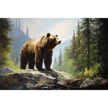 Bear Canvas on Wood